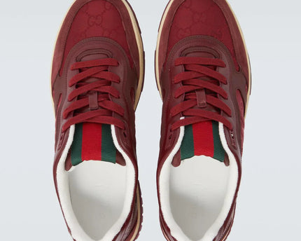 Men's Gucci Re-Web Burgundy Sneakers