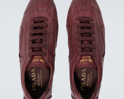 Men's Prada Montecarlo Re-Edition 2005 Leather Burgundy Sneakers