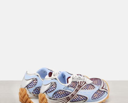 Men’s Bottega Veneta Orbit Blue Brown Silver Sneakers