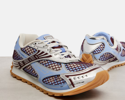 Men’s Bottega Veneta Orbit Blue Brown Silver Sneakers