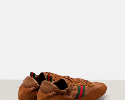 Men's Gucci Shift Brown Fabric Sneakers