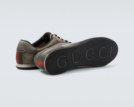 Men's Gucci Shift Black Leather Sneakers