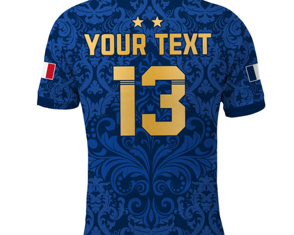 (Custom Text and Number) France Football Polo Shirt Elegant Lily World Cup Les Bleus Le Champion
