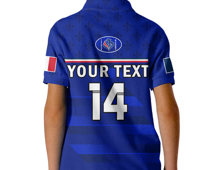 (Custom Text And Number) France Rugby Polo Shirt Outgoing Tour Allez Les Bleus