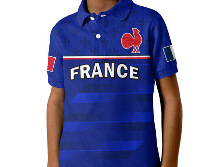 (Custom Text And Number) France Rugby Polo Shirt Outgoing Tour Allez Les Bleus