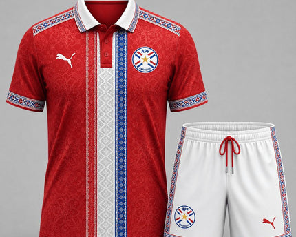 Paraguay Premium World Cup 2026 Culture Polo Shorts Set