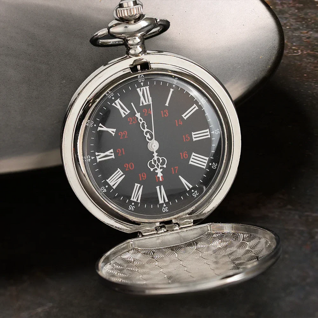 3D Metal Effect Gold Silver Monogram - Personalized Pocket Watch