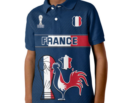 Custom France Rooster Les Bleus Football Polo Shirt