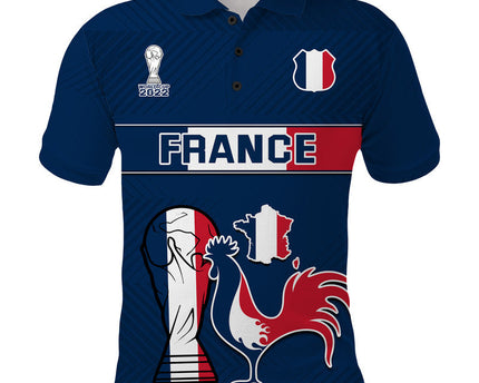 Custom France Rooster Les Bleus Football Polo Shirt