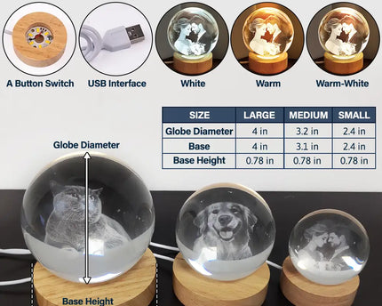 Moon Phase The Beginning Of Our Forever - Personalized Crystal Globe Lamp