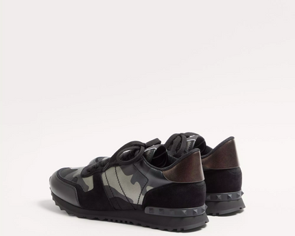 Men's Valentino Camo Rock Runners Black Sneakers