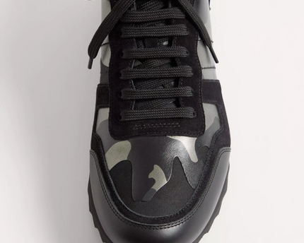 Men's Valentino Camo Rock Runners Black Sneakers