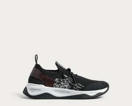 Men's Berluti Shadow Embroidered Black Sneakers