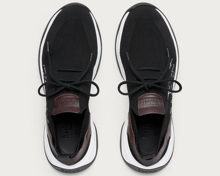 Men's Berluti Shadow Embroidered Black Sneakers