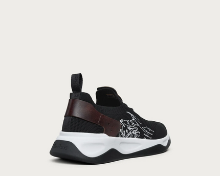 Men's Berluti Shadow Embroidered Black Sneakers
