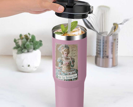 Satirical Funny History Jokes Flip Straw Tumbler Let Them Eat Cake Marie Antoinette Queen of France