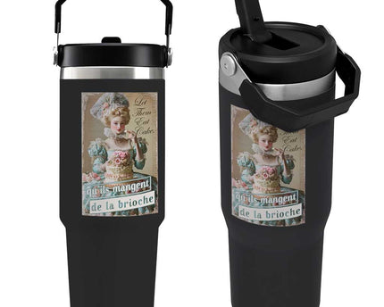 Satirical Funny History Jokes Flip Straw Tumbler Let Them Eat Cake Marie Antoinette Queen of France