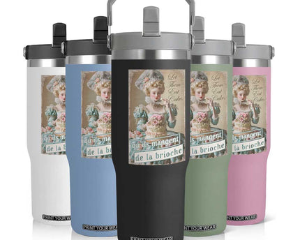 Satirical Funny History Jokes Flip Straw Tumbler Let Them Eat Cake Marie Antoinette Queen of France