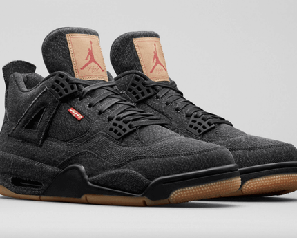 Men's   Leviâ€™s x Air Jordan 4 Retro Black Shoes