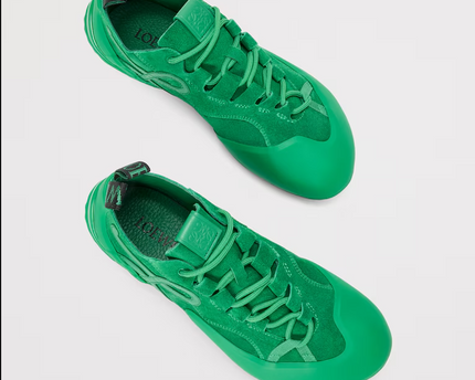 Men's Grip Sneaker In Calfskin Suede Jungle Green Sneakers