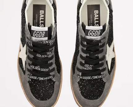 Golden Goose Women's Ball Star Gray  Glitter Low-Top Sneakers