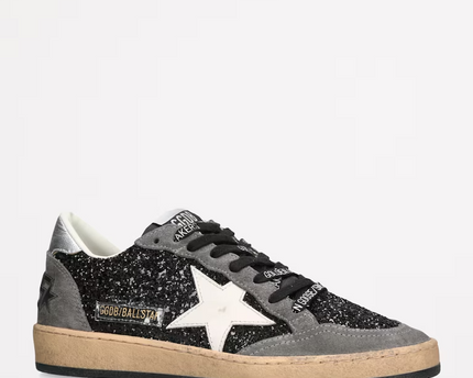 Golden Goose Women's Ball Star Gray  Glitter Low-Top Sneakers