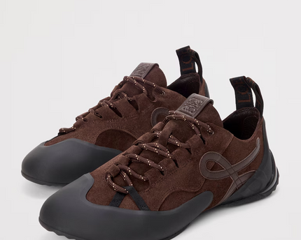 Men's Grip Sneaker In Calfskin Suede Dark Brown Sneakers