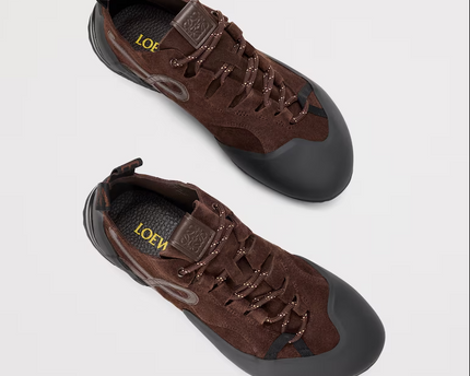 Men's Grip Sneaker In Calfskin Suede Dark Brown Sneakers