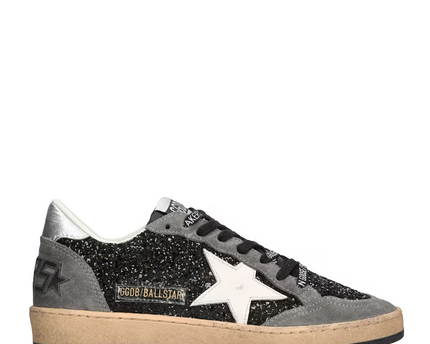 Golden Goose Women's Ball Star Gray  Glitter Low-Top Sneakers