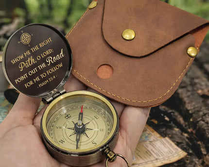 Show Me The Right Path - Personalized Engraved Brass Compass