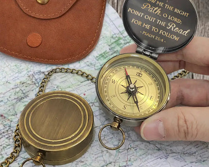 Show Me The Right Path - Personalized Engraved Brass Compass