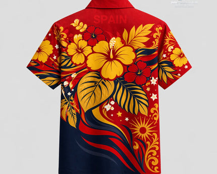 Spain World Cup 2026 Floral Hawaiian Shirt