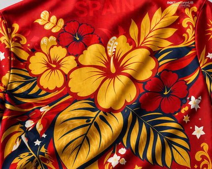 Spain World Cup 2026 Floral Hawaiian Shirt