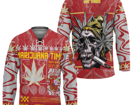 Spain Hockey Jersey Flag & Coat Of Arms Ver02 Fire The Leaf Style