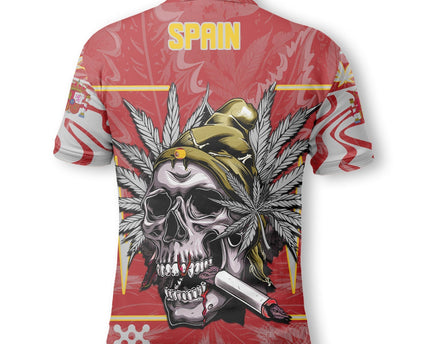Spain Polo Shirt Flag & Coat Of Arms Ver02 Fire The Leaf Style