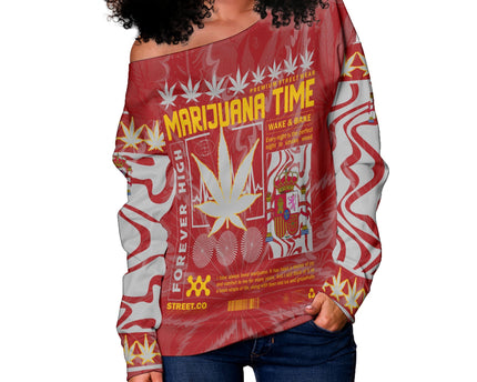 Spain Women Off Shoulder Sweatshirt Flag & Coat Of Arms Ver02 Fire The Leaf Style