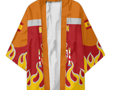 Spain Kimono Flag & Coat Of Arms Fire Hockey Style