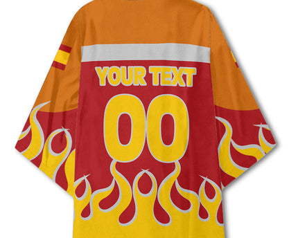 Spain Kimono Flag & Coat Of Arms Fire Hockey Style