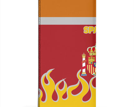 Spain Leather Wallet Flag & Coat Of Arms Fire Hockey Style