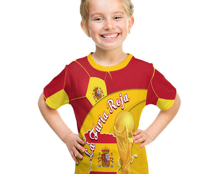 Spain Football Champions T Shirt Spain Flag With Soccer Ball