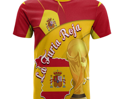 Spain Football Champions T Shirt Spain Flag With Soccer Ball
