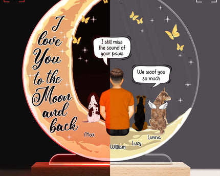 I Miss You Memorial Pet - Personalized Custom 3D Led Light Wooden Base