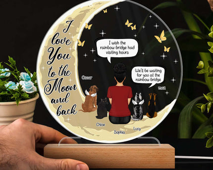 I Miss You Memorial Pet - Personalized Custom 3D Led Light Wooden Base