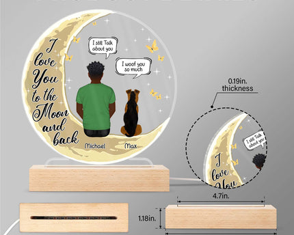 I Miss You Memorial Pet - Personalized Custom 3D Led Light Wooden Base