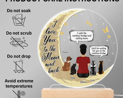 I Miss You Memorial Pet - Personalized Custom 3D Led Light Wooden Base