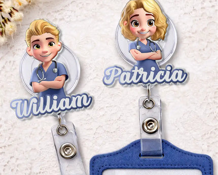 3D Effect Nurse Name - Personalized Badge Reel