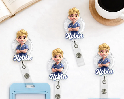 3D Effect Nurse Name - Personalized Badge Reel