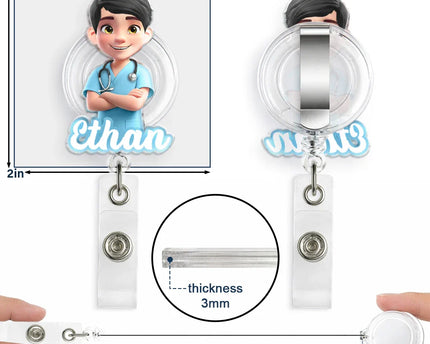3D Effect Nurse Name - Personalized Badge Reel