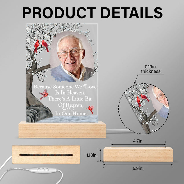 Custom Photo I'm Always With You - Memorial Gift For Family, Friends - Personalized 3D Led Light Wooden Base