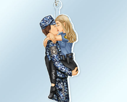 Couple Kissing Occupation - Gift For Couples, Nurse - Personalized Acrylic Car Hanger